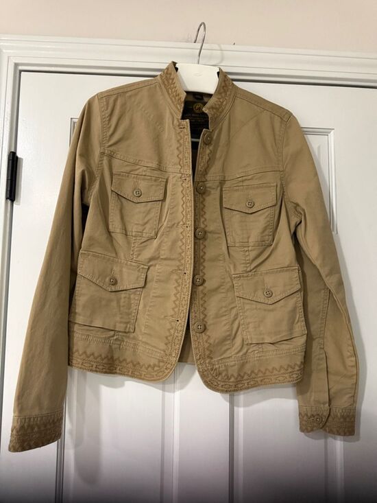 Lucky Brand Jackets & Blazers - Lucky Brand Jacket Women Medium Tan Embroidered Cuffs Waist Neck Western Cowgirl